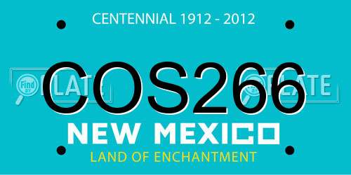 COS266 New Mexico License Plate