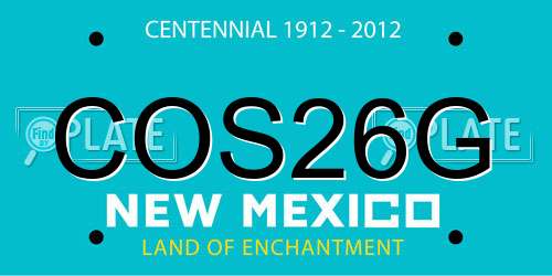 COS26G New Mexico License Plate
