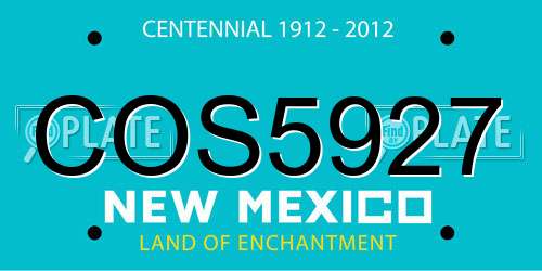 COS5927 New Mexico License Plate
