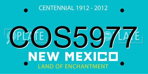 COS5977 New Mexico License Plate
