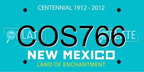 COS766 New Mexico License Plate