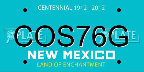 COS76G New Mexico License Plate