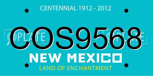 COS9568 New Mexico License Plate