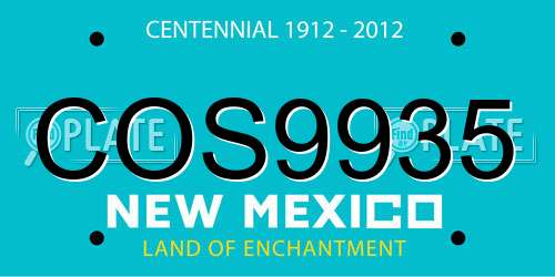 COS9935 New Mexico License Plate