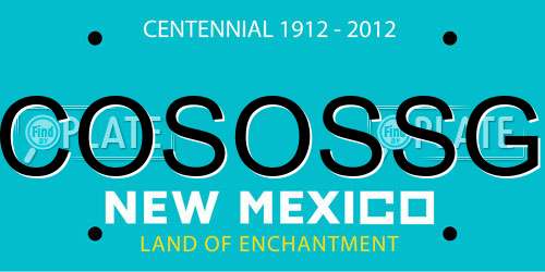 COSOSSG New Mexico License Plate