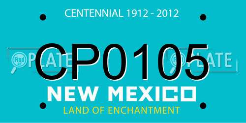 CP0105 New Mexico License Plate