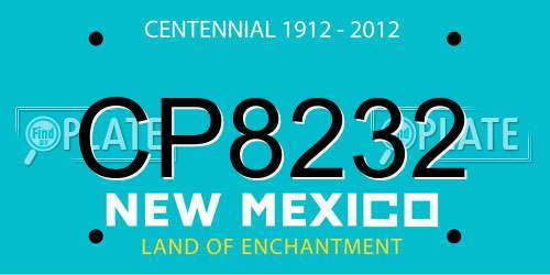 CP8232 New Mexico License Plate
