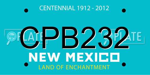CPB232 New Mexico License Plate
