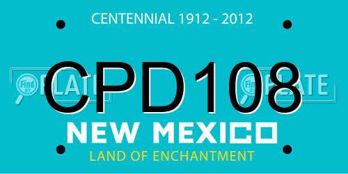 CPD108 New Mexico License Plate