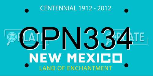 CPN334 New Mexico License Plate