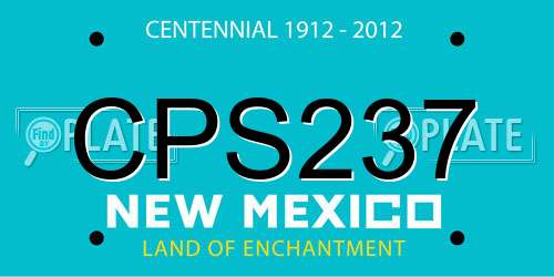 CPS237 New Mexico License Plate
