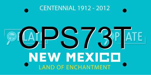 CPS73T New Mexico License Plate