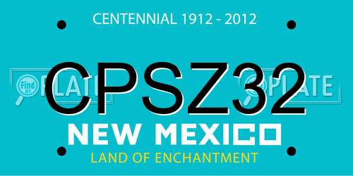 CPSZ32 New Mexico License Plate
