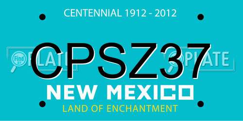 CPSZ37 New Mexico License Plate