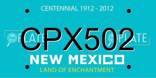CPX502 New Mexico License Plate