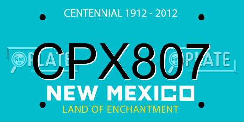 CPX807 New Mexico License Plate