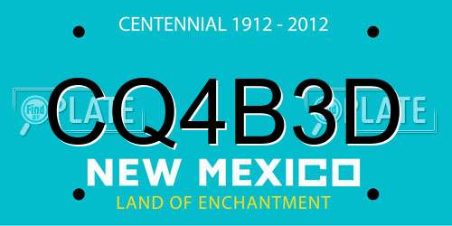 CQ4B3D New Mexico License Plate