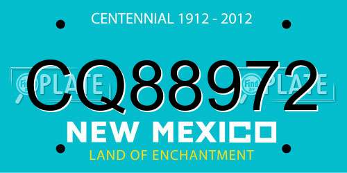 CQ88972 New Mexico License Plate
