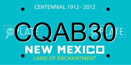CQAB30 New Mexico License Plate