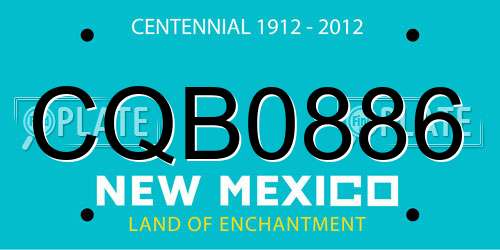 CQB0886 New Mexico License Plate
