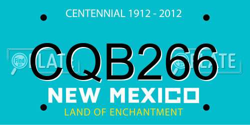 CQB266 New Mexico License Plate