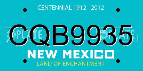 CQB9935 New Mexico License Plate