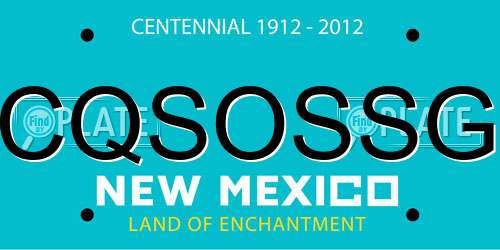 CQSOSSG New Mexico License Plate