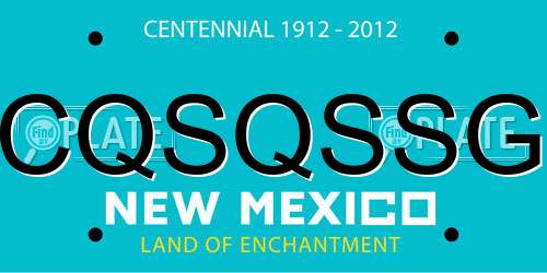 CQSQSSG New Mexico License Plate