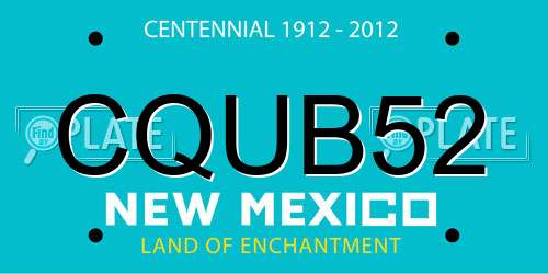 CQUB52 New Mexico License Plate