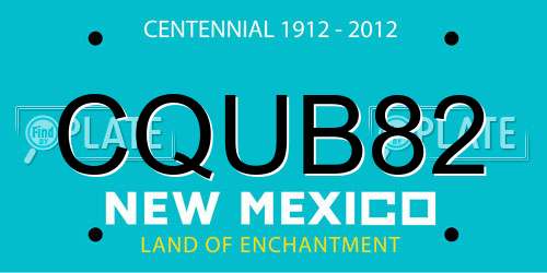 CQUB82 New Mexico License Plate