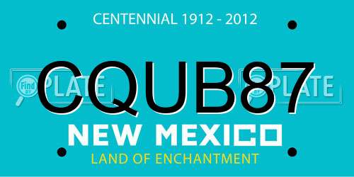 CQUB87 New Mexico License Plate