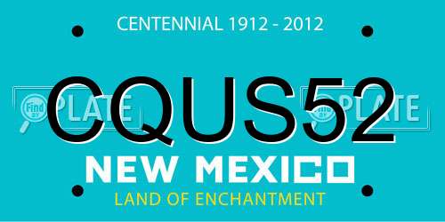 CQUS52 New Mexico License Plate