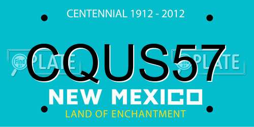 CQUS57 New Mexico License Plate