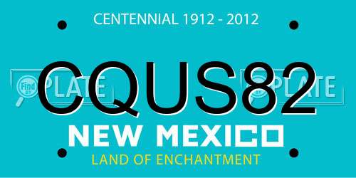 CQUS82 New Mexico License Plate