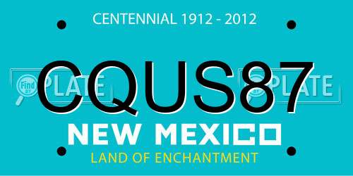 CQUS87 New Mexico License Plate