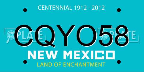 CQYO58 New Mexico License Plate
