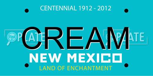 CREAM New Mexico License Plate