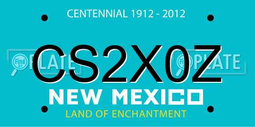 CS2X0Z New Mexico License Plate