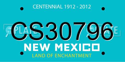 CS30796 New Mexico License Plate