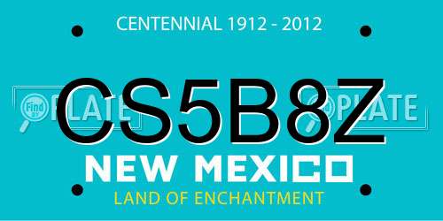CS5B8Z New Mexico License Plate
