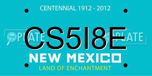 CS5I8E New Mexico License Plate