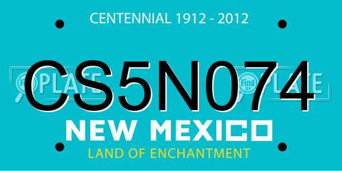 CS5N074 New Mexico License Plate