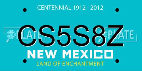 CS5S8Z New Mexico License Plate