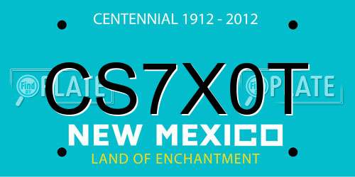 CS7X0T New Mexico License Plate