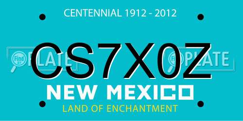 CS7X0Z New Mexico License Plate
