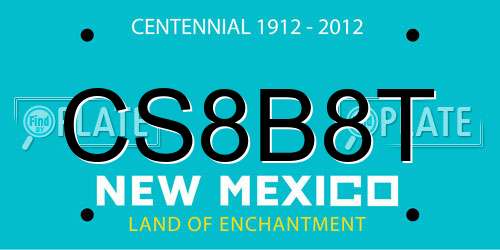 CS8B8T New Mexico License Plate