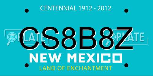 CS8B8Z New Mexico License Plate
