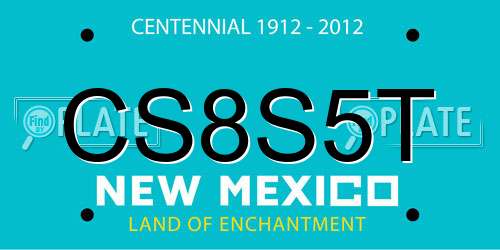 CS8S5T New Mexico License Plate