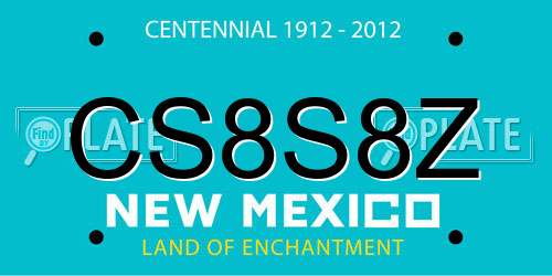 CS8S8Z New Mexico License Plate