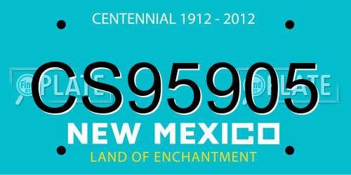 CS95905 New Mexico License Plate